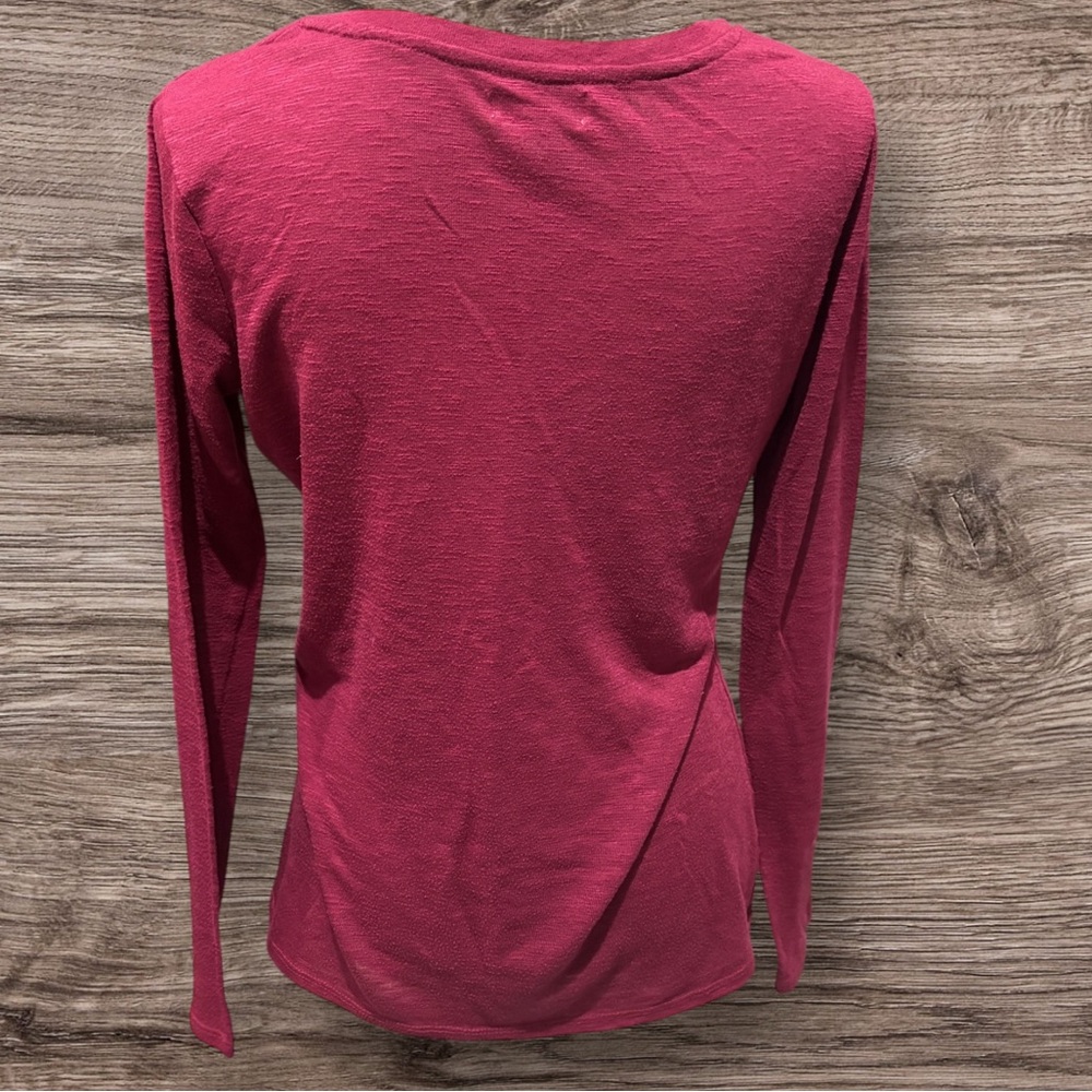 Kirra Women's V-Neck Long Sleeve Top - Pink Size XL - Picture 2 of 4